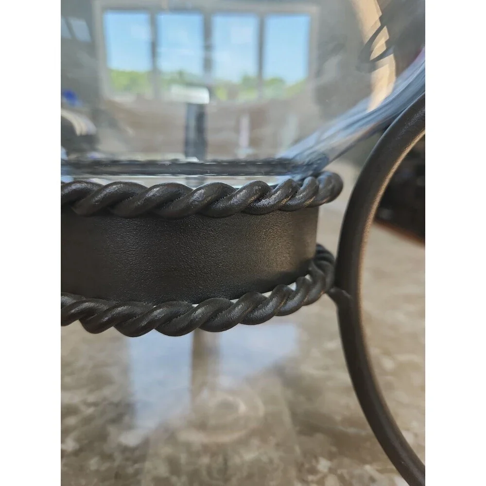 Large Glass Candle Holder By Home Interiors